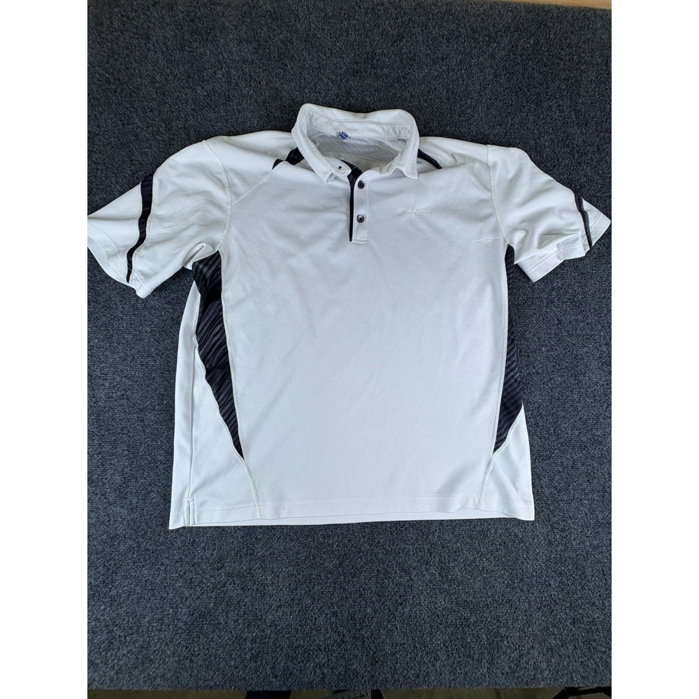 Vintage Boeing Polo Shirt Men L White Logo Golf Tennis Sport Short Sleeve READ